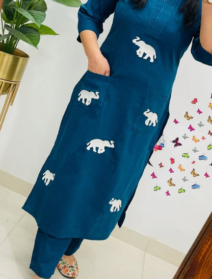 Classy Elephant Printed Co-ord Set
