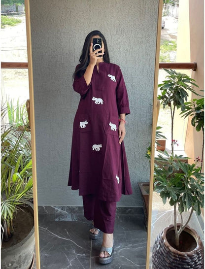 Classy Elephant Printed Co-ord Set