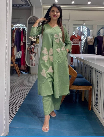 Premium Floral Embroidered Co-ord Set